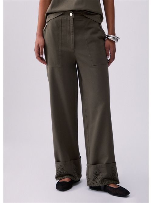 Pantaloni con dettaglio macramè LIU JO | WA6296T433A/90822